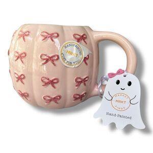 Pink Pumpkin Mug with Bows